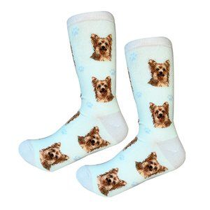 Fundraiser - Yorkie  - Fun Unisex Socks - Crazy Pet Lover - Novelty Socks